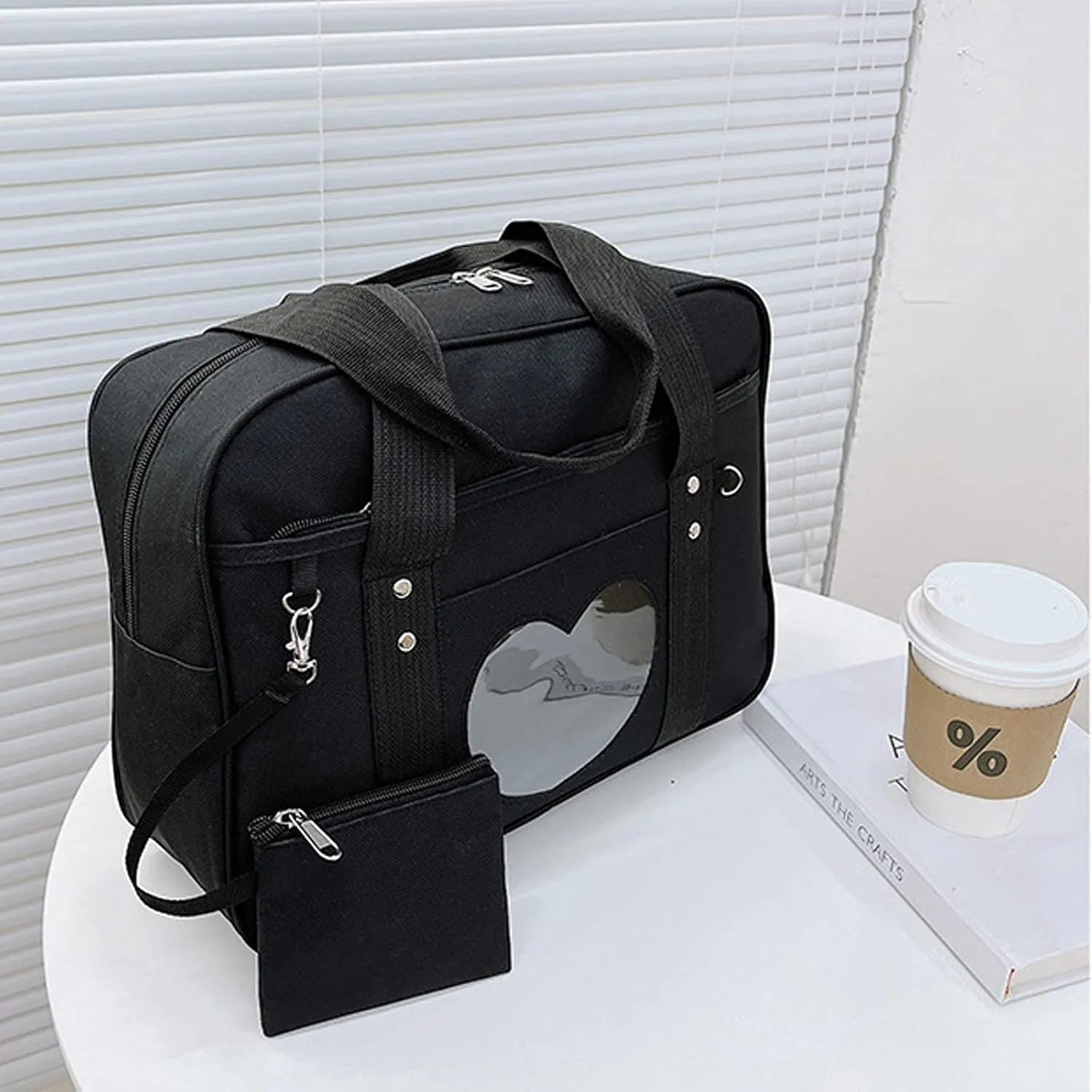 Ita Heart Shape Window Japanese Handbag JK Purse Satchel for Lolita Comic DIY Shoulder Bag
