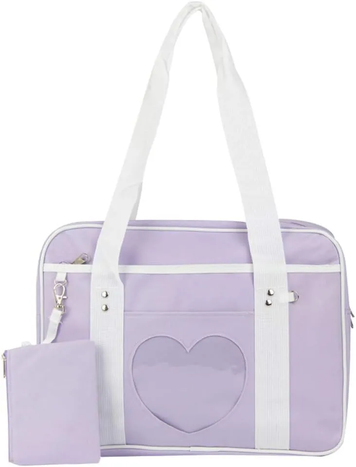 Ita Heart Shape Window Japanese Handbag JK Purse Satchel for Lolita Comic DIY Shoulder Bag