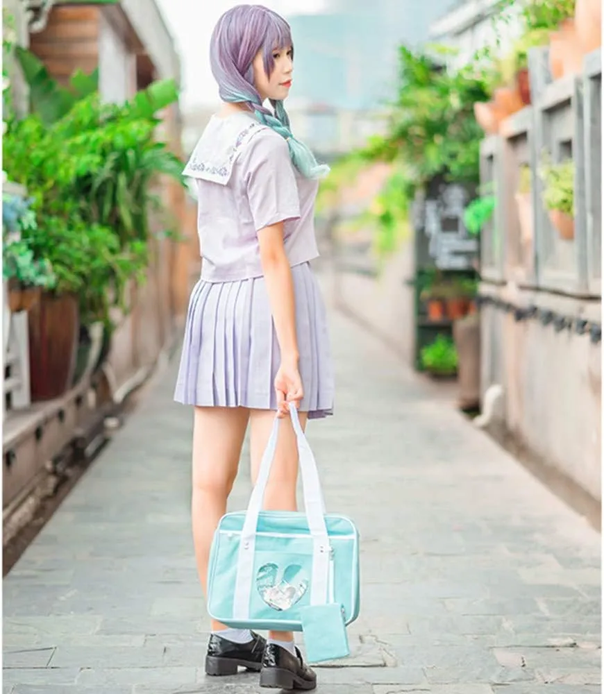 Ita Heart Shape Window Japanese Handbag JK Purse Satchel for Lolita Comic DIY Shoulder Bag