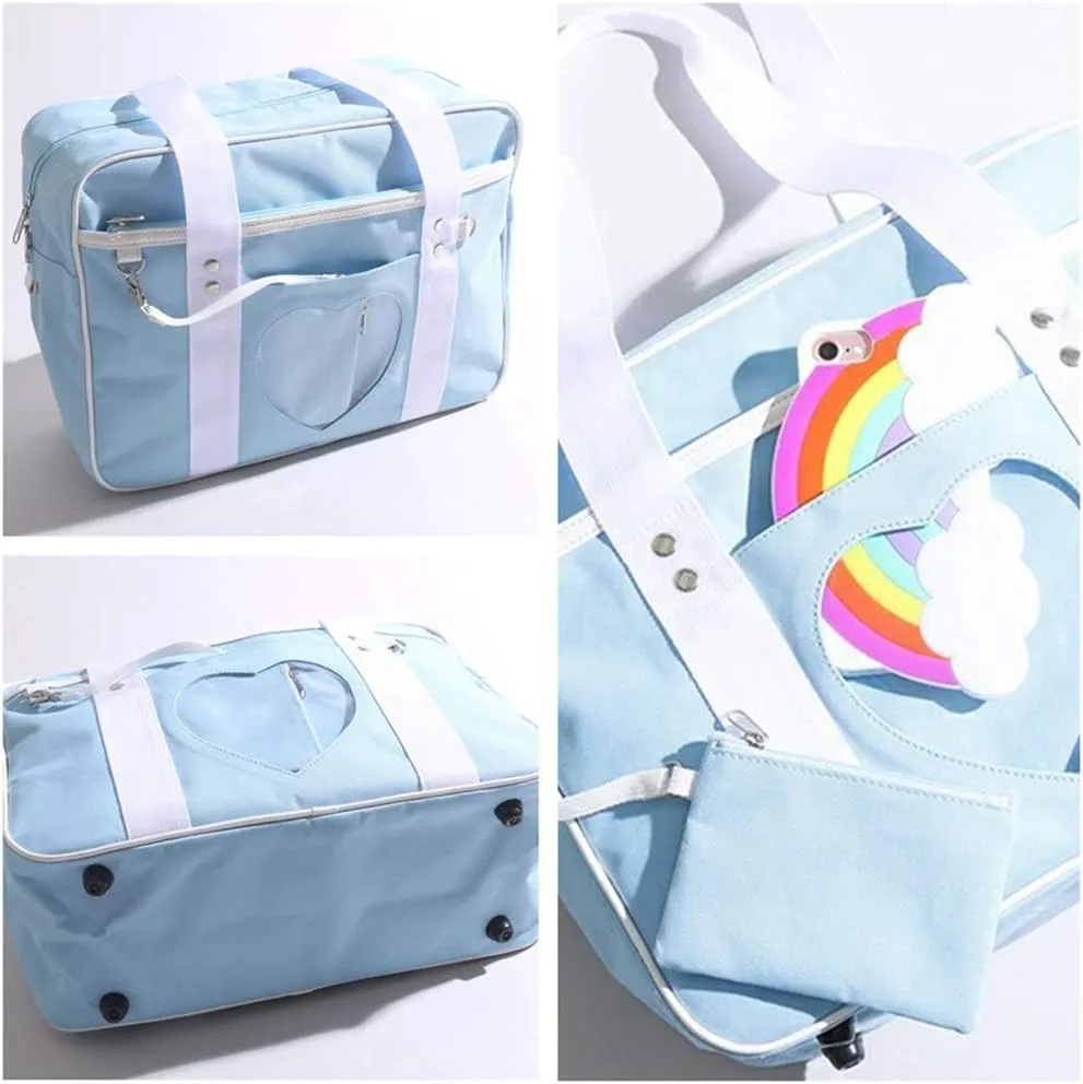 Ita Heart Shape Window Japanese Handbag JK Purse Satchel for Lolita Comic DIY Shoulder Bag
