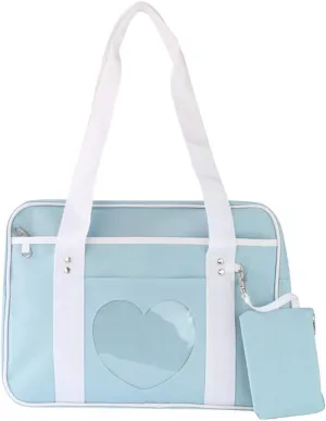 Ita Heart Shape Window Japanese Handbag JK Purse Satchel for Lolita Comic DIY Shoulder Bag