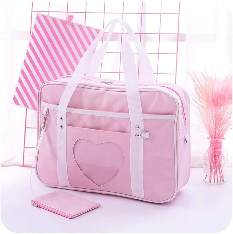 Ita Heart Shape Window Japanese Handbag JK Purse Satchel for Lolita Comic DIY Shoulder Bag