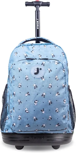 J World New York Kids' Sunny Rolling Backpack Adults, Panda, One Size
