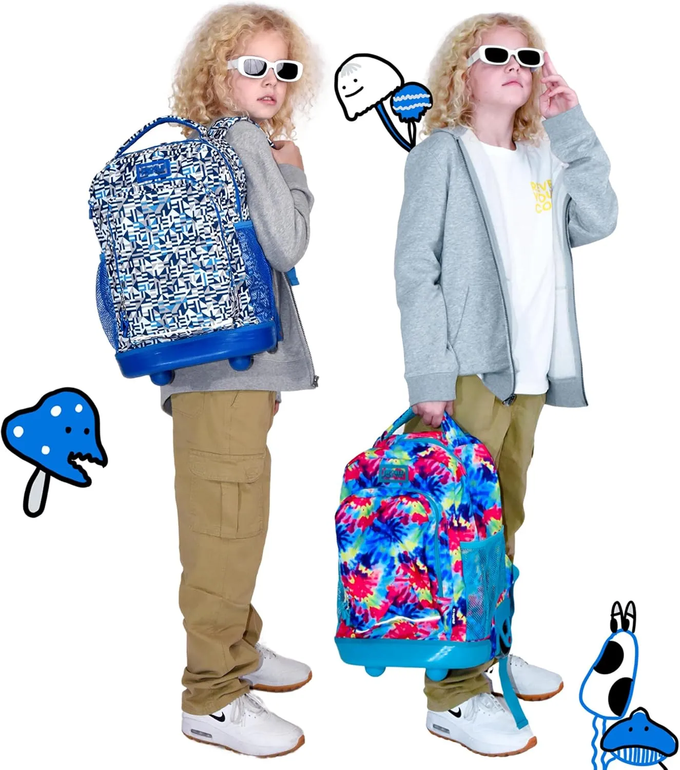 J World New York Kids' Sunny Rolling Backpack Adults, Panda, One Size