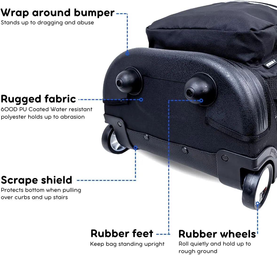 J World New York Sunrise Rolling Backpack, Black, One Size