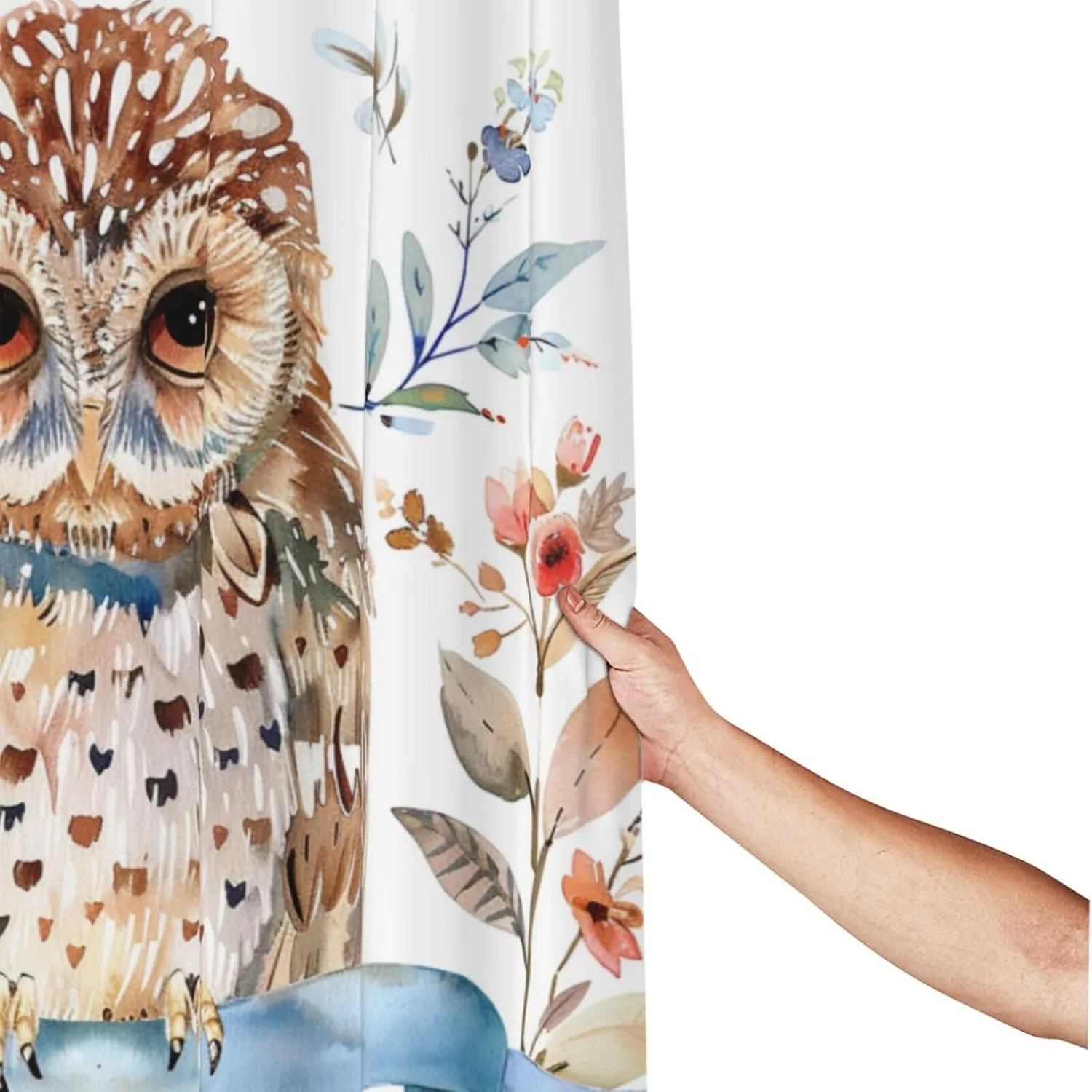 jamie world Owl Shower Curtain Animal Owl Bathroom Shower Curtains Boho Shower Curtain Waterproof Polyester Fabric Decor with Plastic Hooks 60 x72 Inches