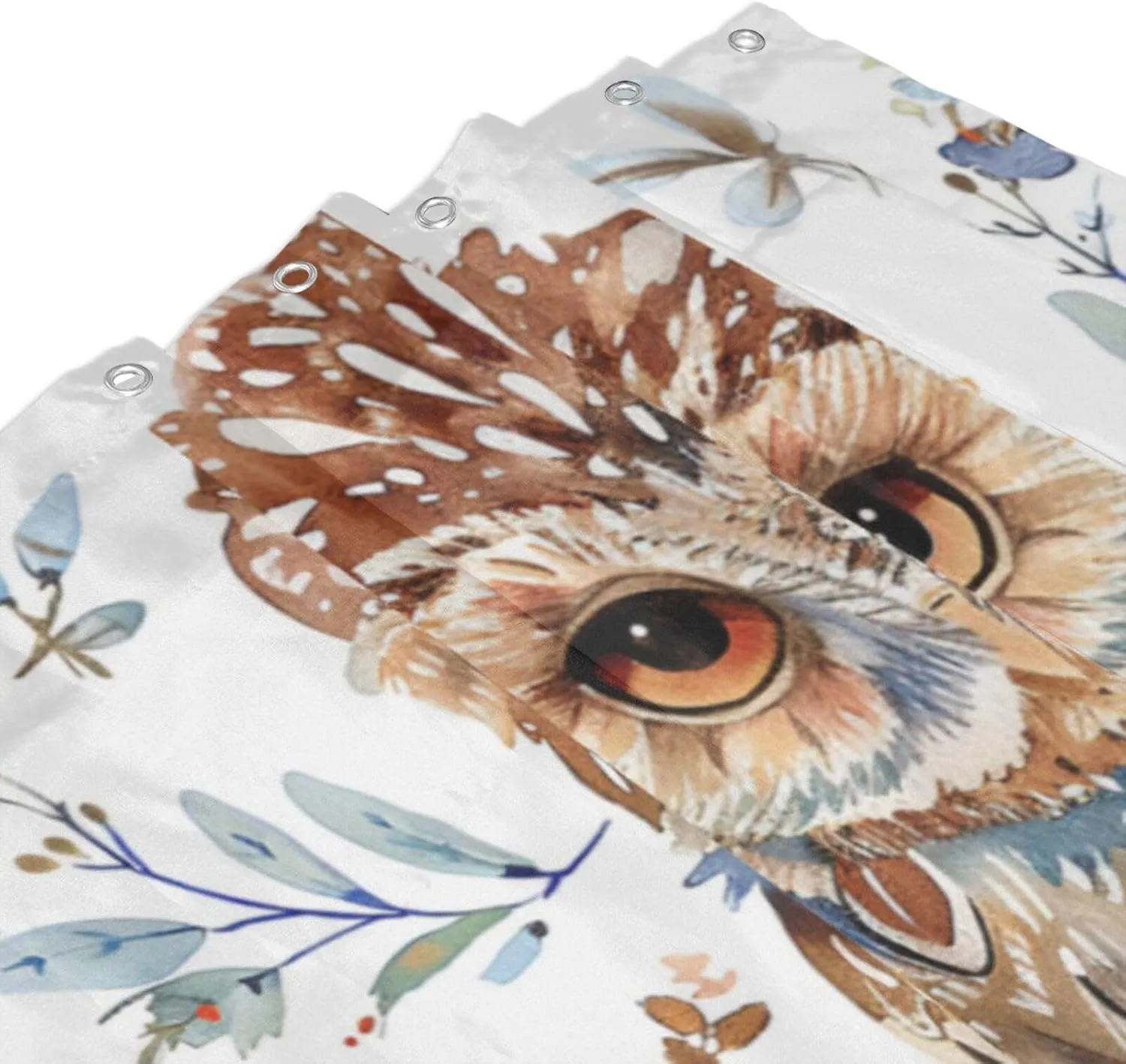 jamie world Owl Shower Curtain Animal Owl Bathroom Shower Curtains Boho Shower Curtain Waterproof Polyester Fabric Decor with Plastic Hooks 60 x72 Inches
