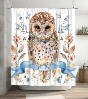 jamie world Owl Shower Curtain Animal Owl Bathroom Shower Curtains Boho Shower Curtain Waterproof Polyester Fabric Decor with Plastic Hooks 60 x72 Inches