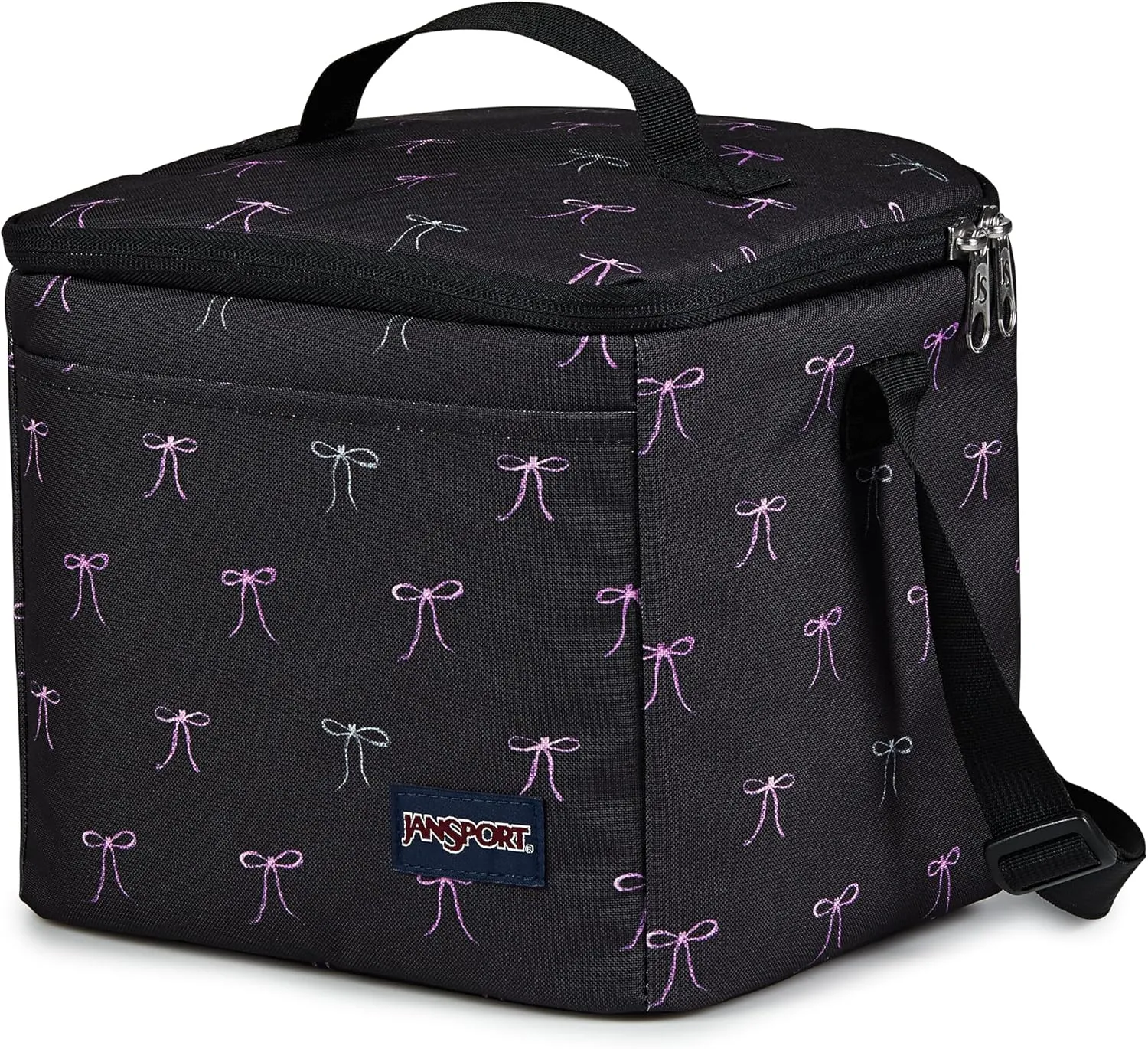 JanSport Super Snack – Insulated Lunch Bag with BPA-Free Liner, Zipper Top Opening, and Adjustable Shoulder Strap, Bad Bows