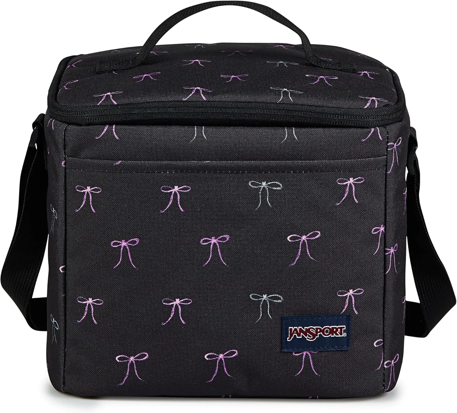 JanSport Super Snack – Insulated Lunch Bag with BPA-Free Liner, Zipper Top Opening, and Adjustable Shoulder Strap, Bad Bows