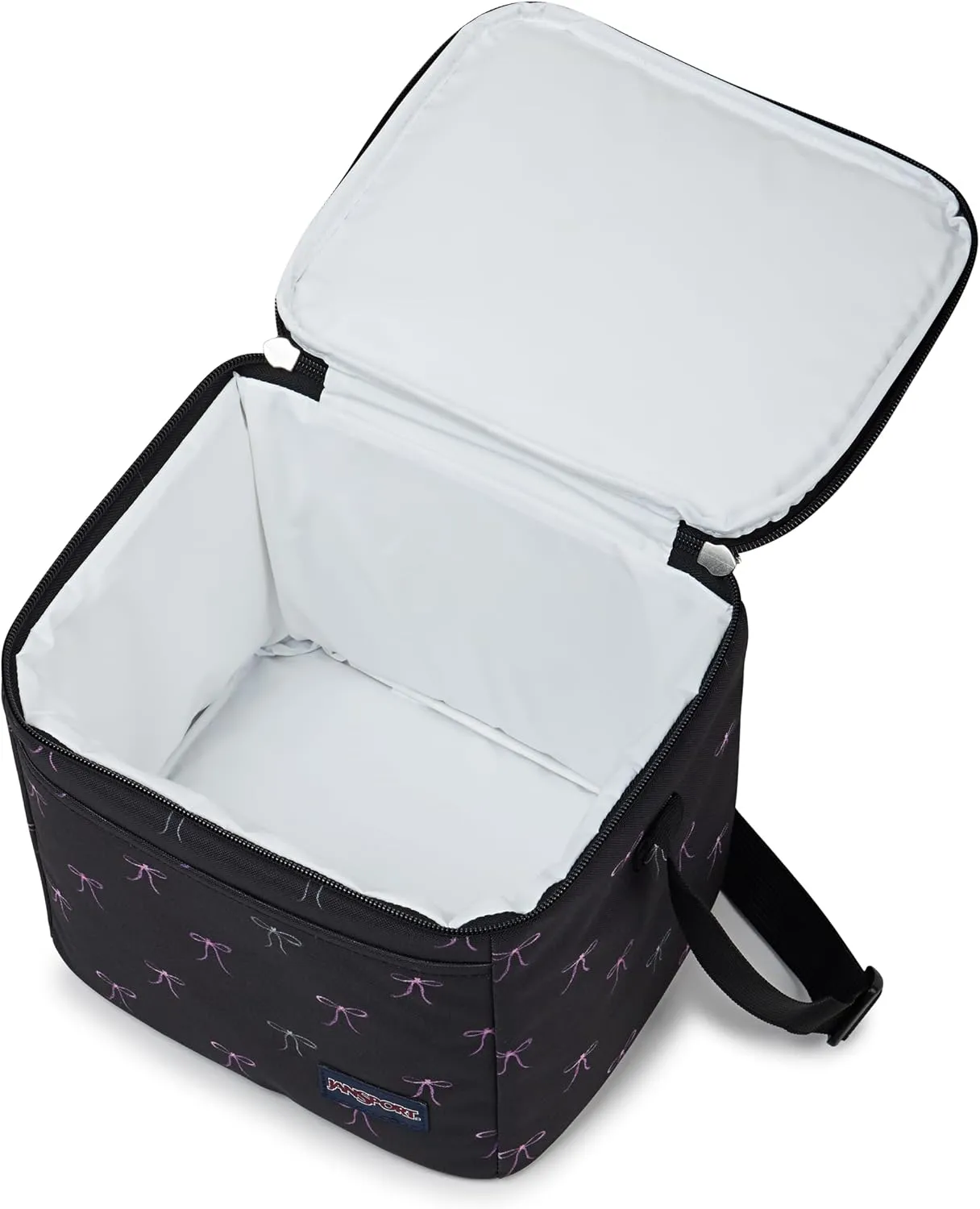JanSport Super Snack – Insulated Lunch Bag with BPA-Free Liner, Zipper Top Opening, and Adjustable Shoulder Strap, Bad Bows