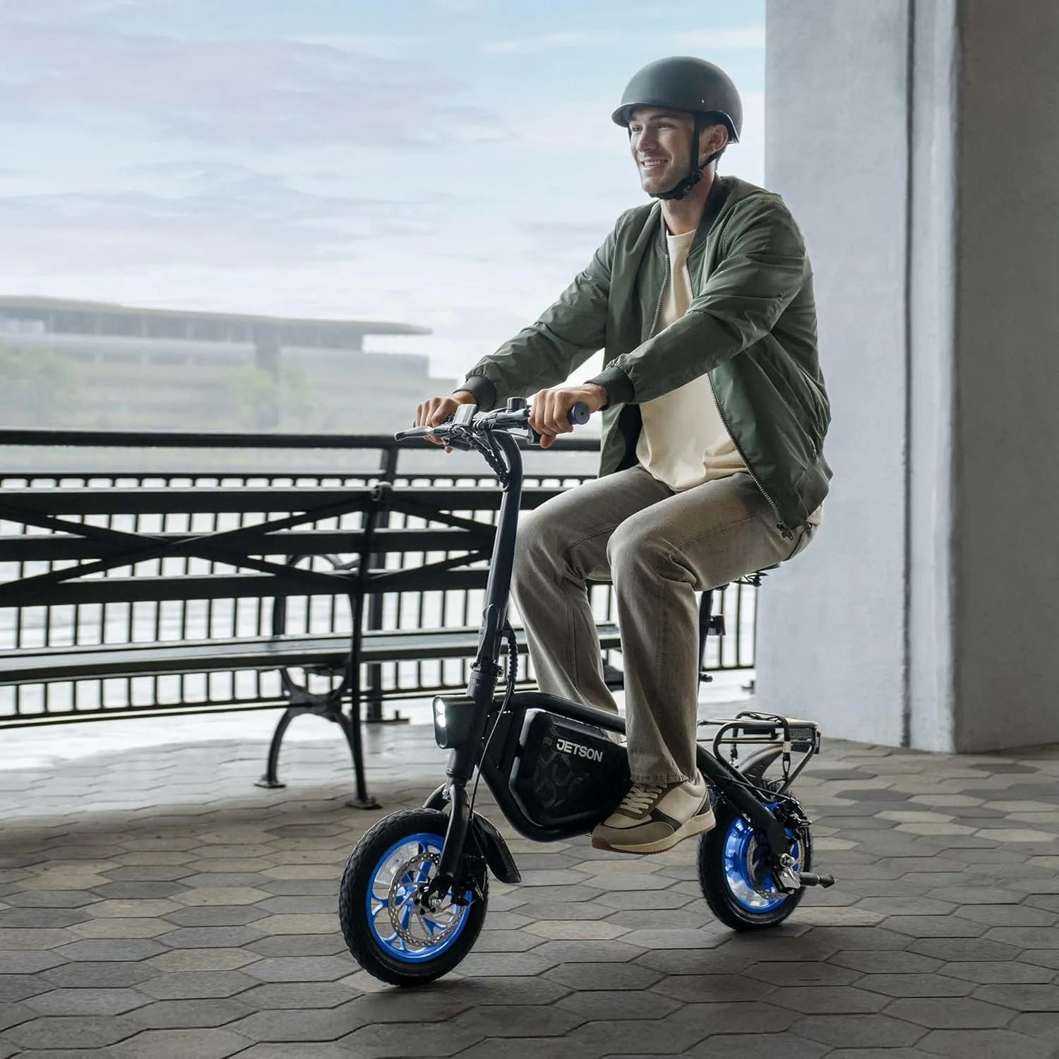 Jetson Bolt Folding Electric Ride-On Bike, Easy-Folding, Built-in Carrying Handle, Twist Throttle, Up to 15.5 MPH, Ages 13 