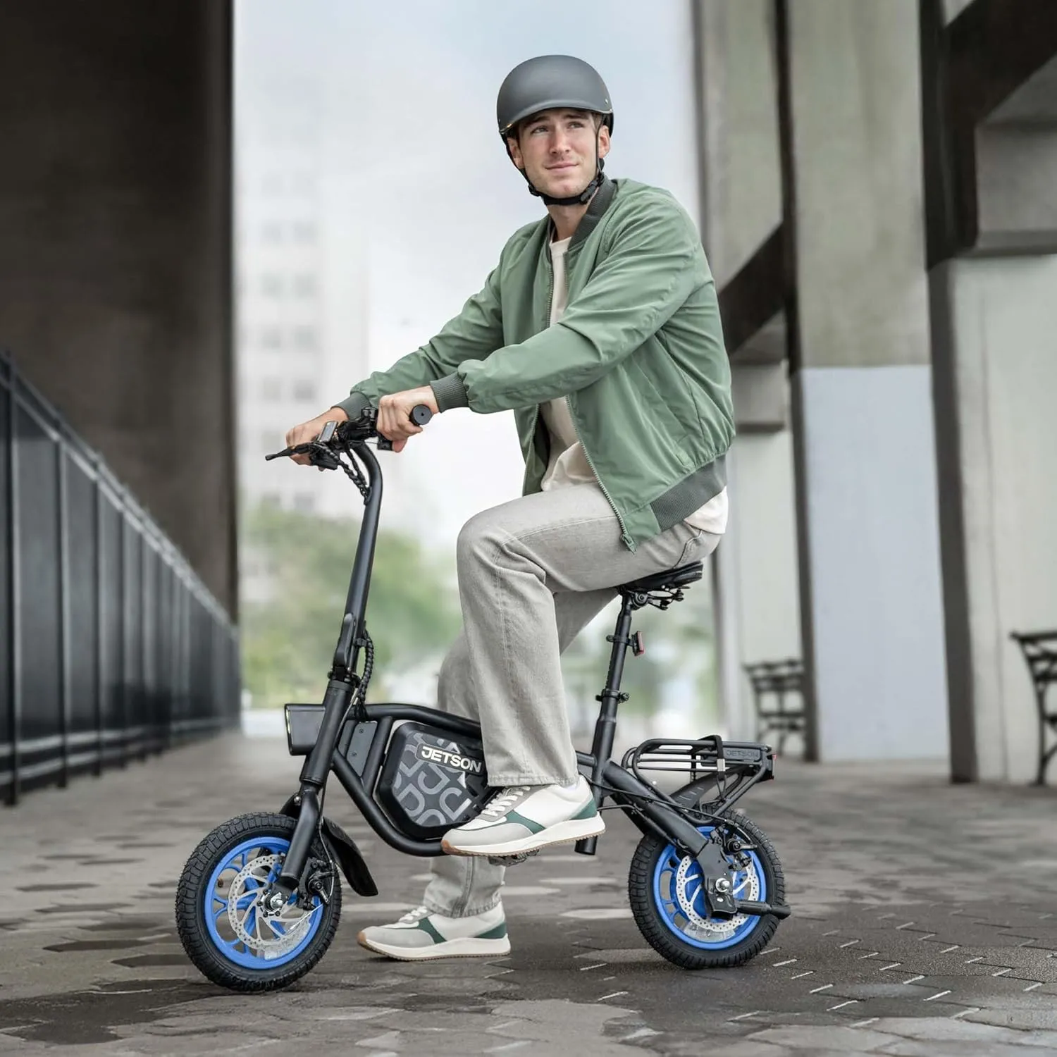 Jetson Bolt Folding Electric Ride-On Bike, Easy-Folding, Built-in Carrying Handle, Twist Throttle, Up to 15.5 MPH, Ages 13 