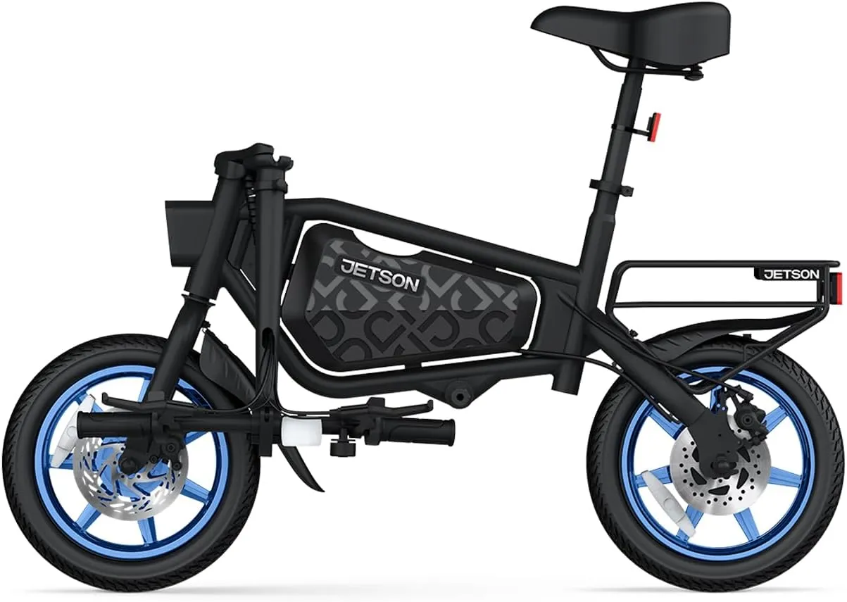 Jetson Bolt Folding Electric Ride-On Bike, Easy-Folding, Built-in Carrying Handle, Twist Throttle, Up to 15.5 MPH, Ages 13 