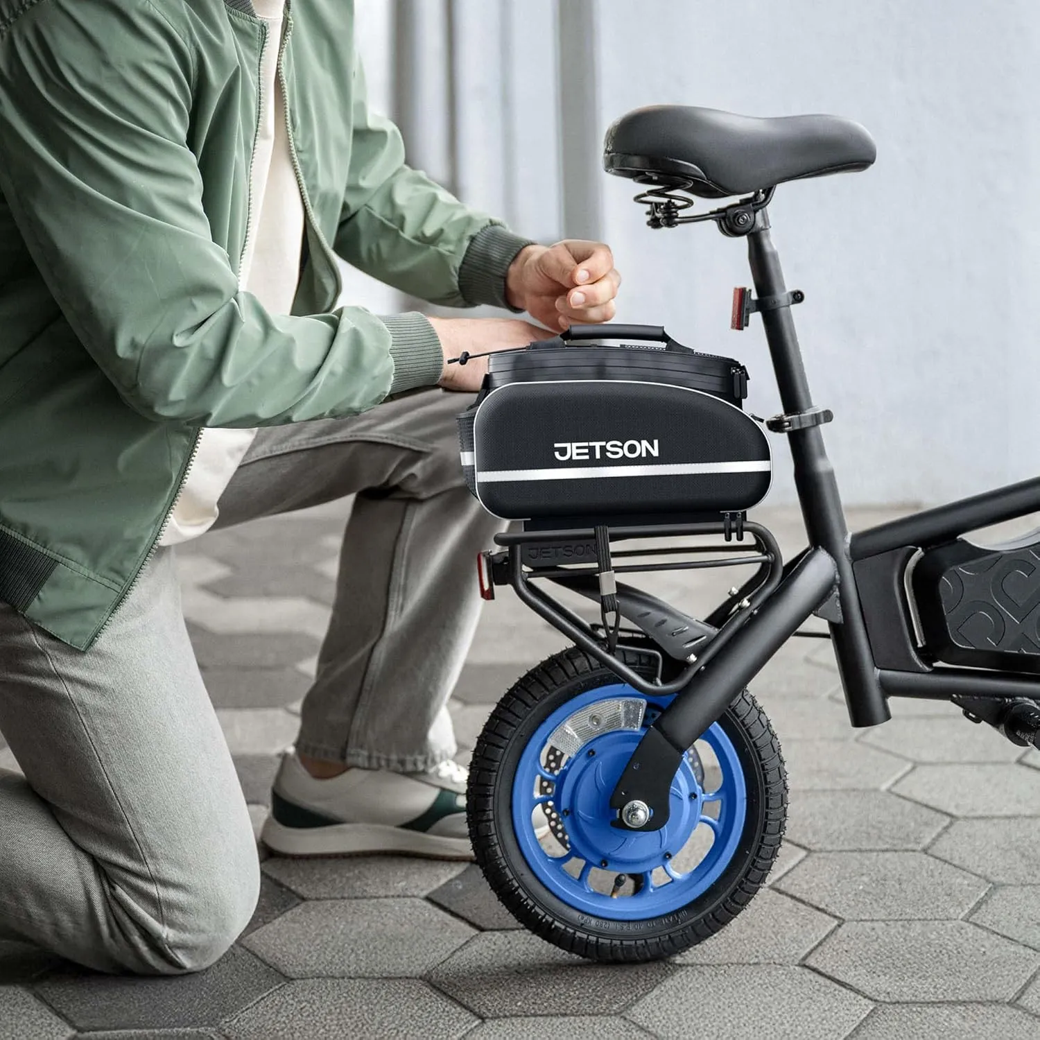 Jetson Bolt Folding Electric Ride-On Bike, Easy-Folding, Built-in Carrying Handle, Twist Throttle, Up to 15.5 MPH, Ages 13 