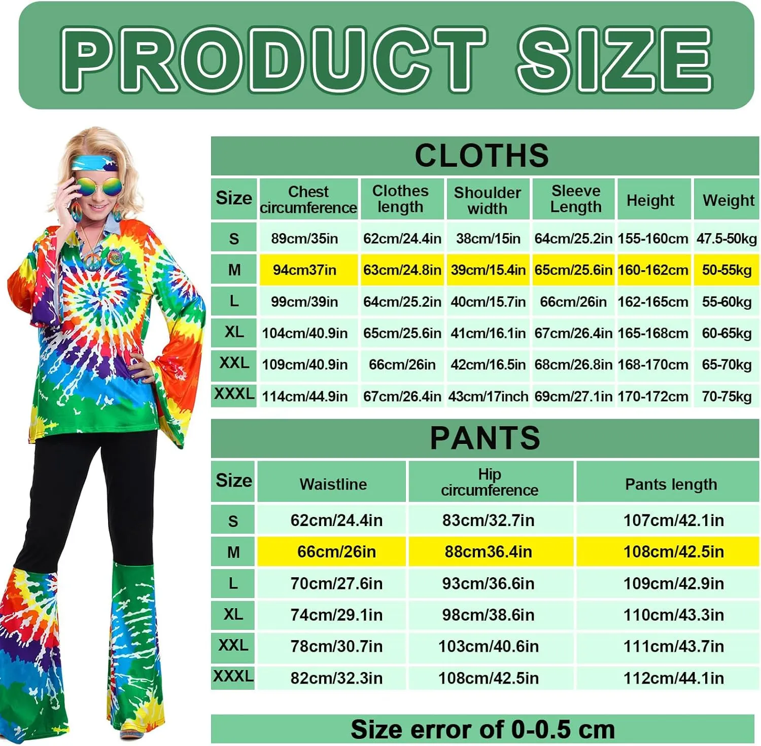 Jiuguva 17Pcs 60s 70s Outfits for Women Hippie Costume Set Disco Outfit Dress Boho Flared Pants Hippie Shirt Headband