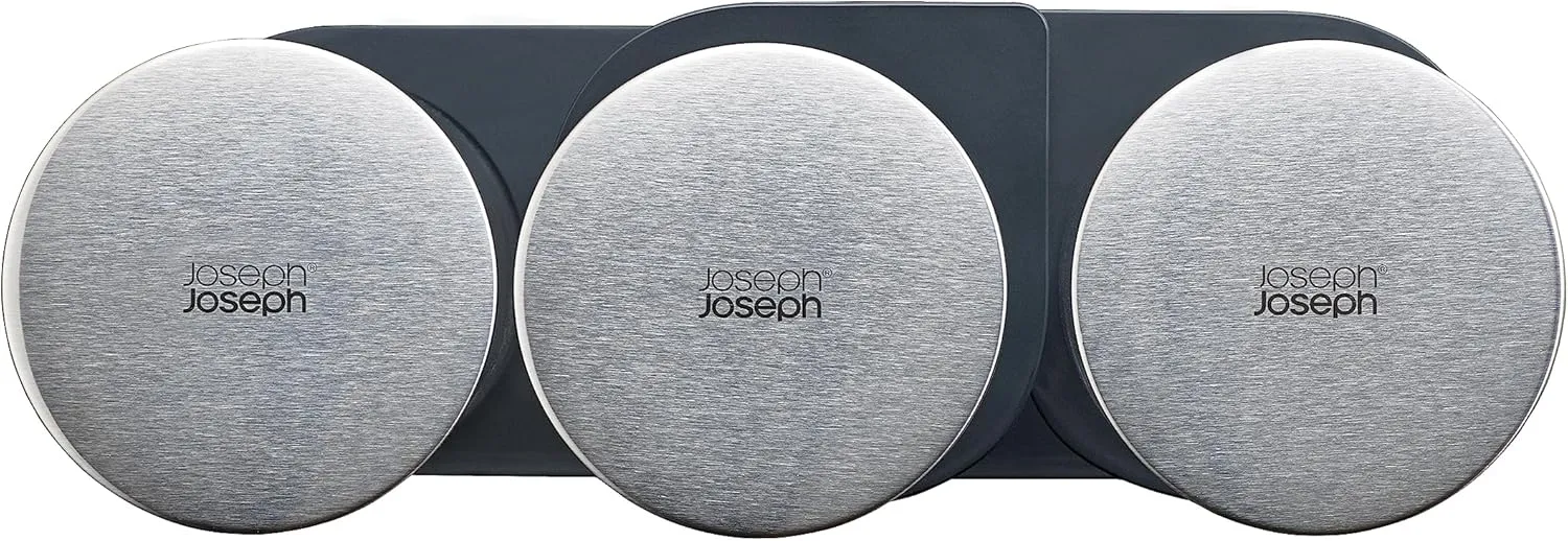 Joseph Joseph Podium 100 Dry Food Storage Container Stand, 5-Piece Set, Stainless-Steel/Glass