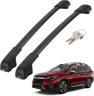 JOYTUTUS Lockable Car Roof Rack Cross Bars Compatible with Subaru Ascent 2019-2024, 220LB Aluminum Crossbars for Roof Racks Suitcases Kayaks Canoes Bikes Skis Snowboard