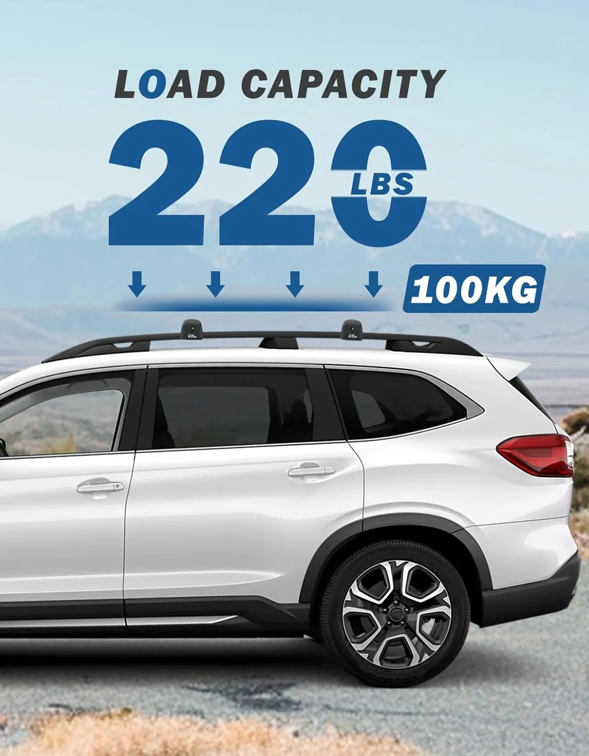 JOYTUTUS Lockable Car Roof Rack Cross Bars Compatible with Subaru Ascent 2019-2024, 220LB Aluminum Crossbars for Roof Racks Suitcases Kayaks Canoes Bikes Skis Snowboard