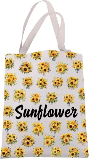 JXGZSO Sunflower Flowers Canvas Tote Bag Sunflower Flower Lover Gift Flower Merch Floral Botanical Gift Wildflower Handbag