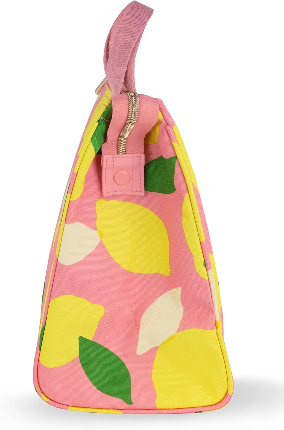 Kate Spade New York Portable Soft Cooler Lunch Bag, Small Insulated Tote, Thermal Lunch Bag with Silver Insulated Lining and Storage Pocket, Lemon Toss