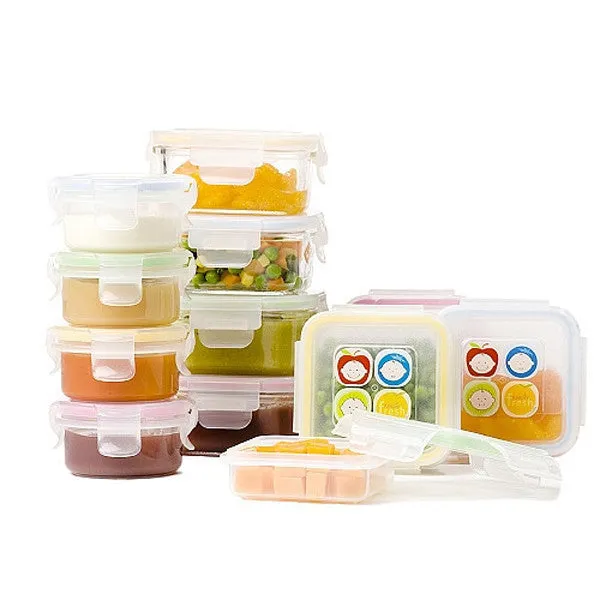 Keepin' Fresh Food Storage Baby Stuff / Round / 3 oz / 2 Pack / Yellow & Green