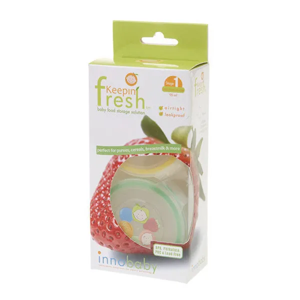 Keepin' Fresh Food Storage Baby Stuff / Round / 3 oz / 2 Pack / Yellow & Green