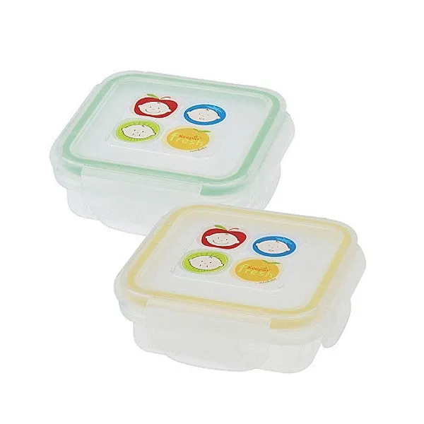 Keepin' Fresh Food Storage Baby Stuff / Square / 4 oz / 2 Pack / Yellow & Green