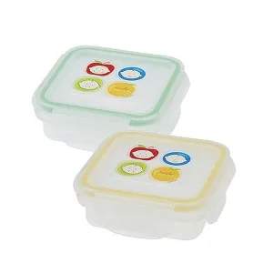 Keepin' Fresh Food Storage Baby Stuff / Square / 4 oz / 2 Pack / Yellow & Green