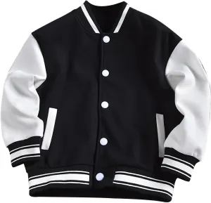 Kids Crewneck Baseball Fashionable Jacket Casual Fit Sport Girls Flower Un𝗶𝐟orms Cardigan Sweatshirt Boys Coat