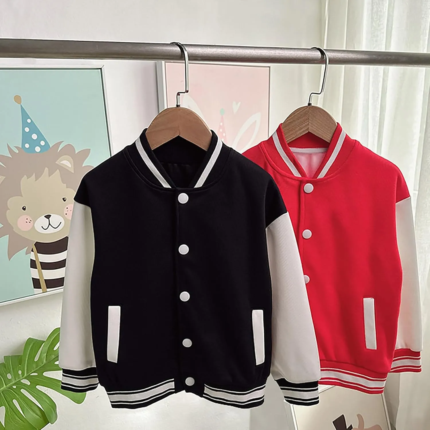 Kids Crewneck Baseball Fashionable Jacket Casual Fit Sport Girls Flower Un𝗶𝐟orms Cardigan Sweatshirt Boys Coat