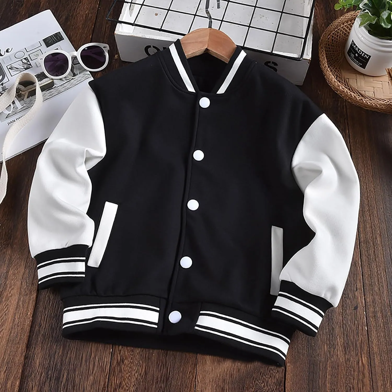Kids Crewneck Baseball Fashionable Jacket Casual Fit Sport Girls Flower Un𝗶𝐟orms Cardigan Sweatshirt Boys Coat