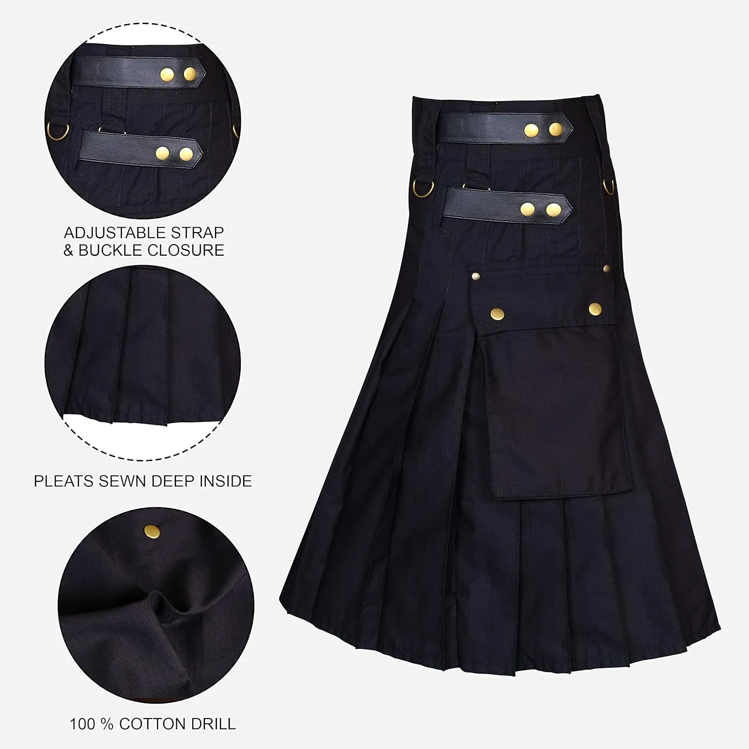 Kilt for Men - Scottish Hybrid Sports Utility Mens Kilt | Stylish Kilts for Wedding Wear