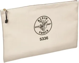 Klein Tools 5336 Zipper Bag, Canvas Contractor's Portfolio is Tough No. 10 Canvas to Resist Tears, Great for Carrying Contracts and More