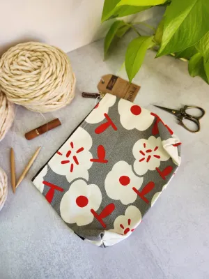 Knitting Project Bag, Large Zipper Pouch, Sierra