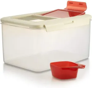 Komax Biokips Extra Large Food Containers, 20lb Food Storage Bins with Lids & Scooper, BPA Free Airtight Kitchen Storage Containers to Store Dry Food, Cat/Dog Food Storage Container (13 x 10 x 7.5)