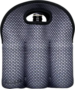 Koverz - #1 Neoprene Insulated 6-Pack Carrier, Beer Bottle Carrier, Six-Pack Tote - Carbon Fiber