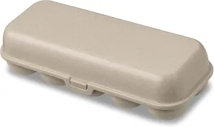 Koziol EGGS TO GO Egg Box, 10 Eggs, Storage Box with Clip Closure, Egg Container for Fridge, Plastic Egg Storage Box, Egg Box, Organiser, Natural Desert Sand