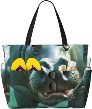 Large Beach Bag Waterproof Beach Totes Bags for Women Men, Pool Bag with Zipper Pocket
