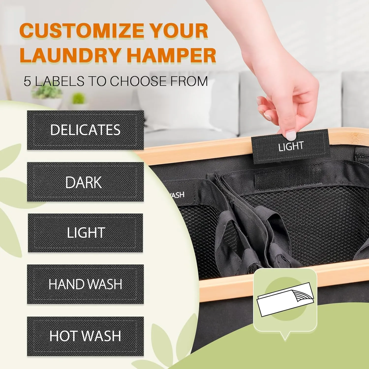 Laundry Hamper 3 Section, 150L Dirty Clothes Hamper with Lid, Extra Large Laundry Basket Organizer with Removable Inner Bags & Labels for Laundry Room, Bedroom, Dark Grey