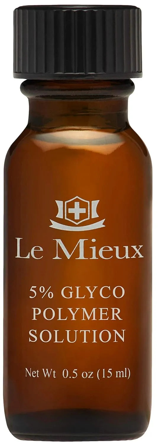 Le Mieux 5% Glyco Polymer Solution - Glycolic & Lactic Acid Micro Peel Serum, Exfoliator for Uneven Skin Texture, Peeling Solution for Face (0.5 oz / 15 ml)