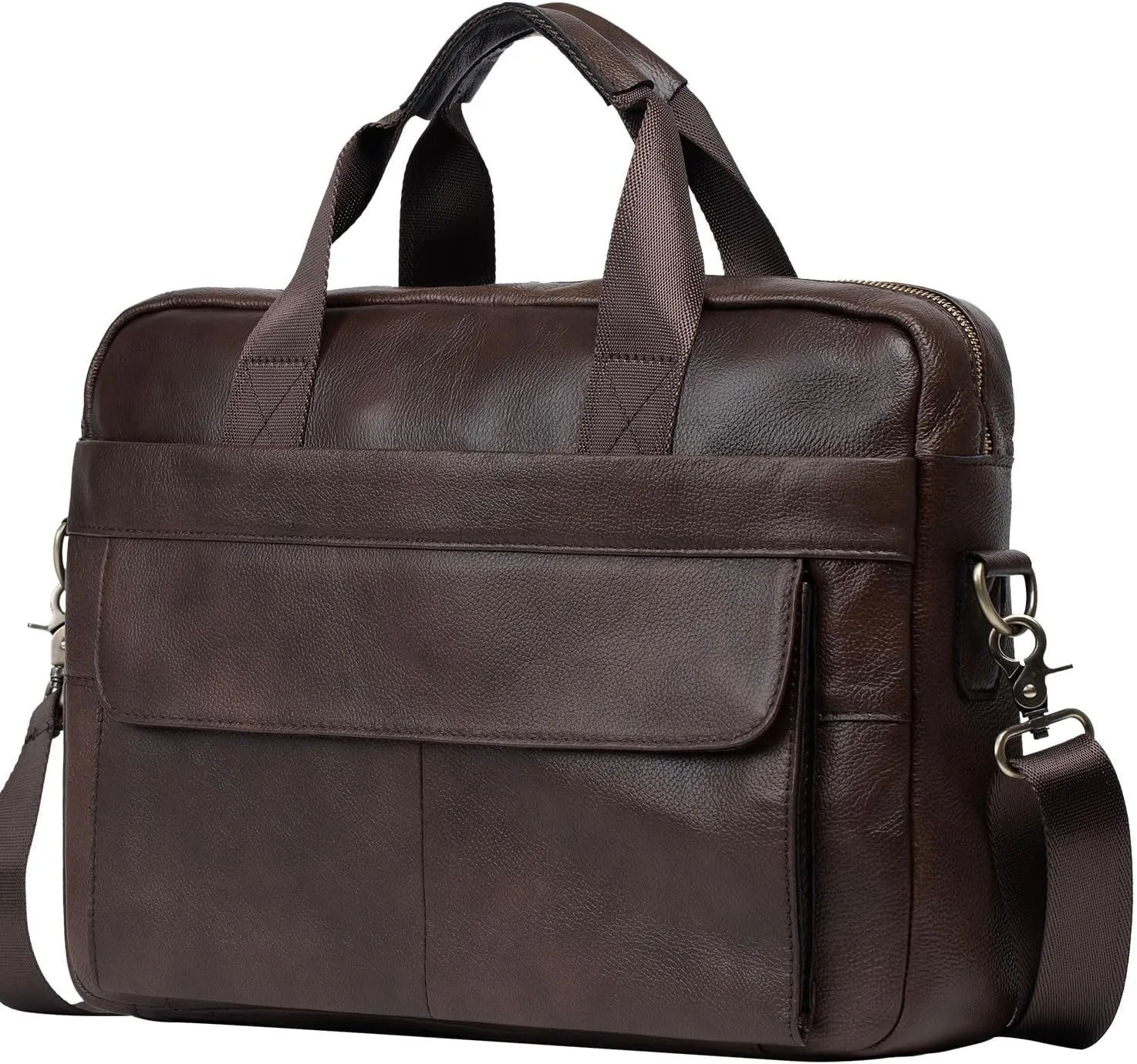 Leather Briefcase Laptop Bag Messenger Shoulder Work Bag Crossbody Handbag for Business Travelling Christmas for Men