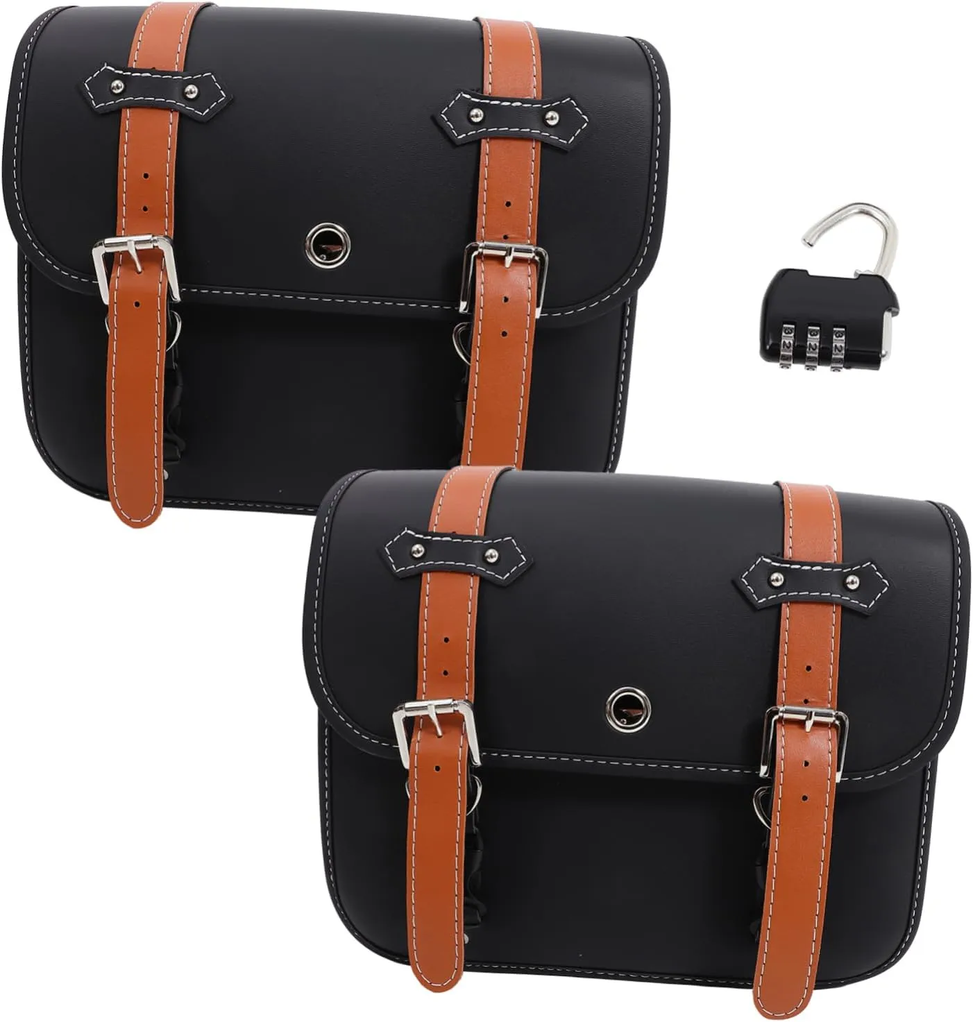 Leather Motorcycle Panniers Front Fork Bag Side Tool Bags Universal Saddlebags for