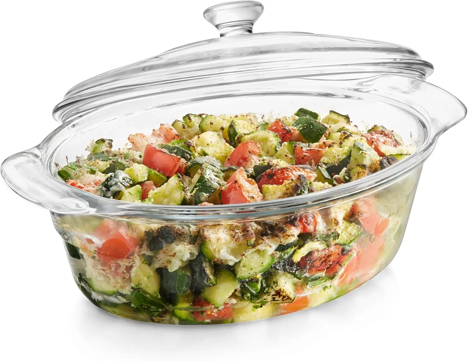 Libbey Baker's Premium Glass Casserole Dish with Cover, 2-quart