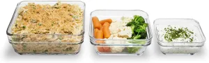 Libbey Stack It Large Glass Storage Containers with Lids, Set of 6