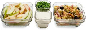 Libbey Stack It Small Glass Storage Containers with Lids, Set of 4