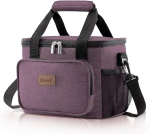 Lifewit Large Lunch Bag Insulated Lunch Box Soft Cooler Cooling Tote for Adult Men Women, Purple 12-Can (8.5L)