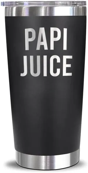 LissiArt97 Papi Juice Tumblers Laser Engraved - 20Oz Travel Tumbler For Father's Day Birthday Christmas - Travel Tumbler Gifts For Papi - New Papi - Papi To Be - Papi Gift