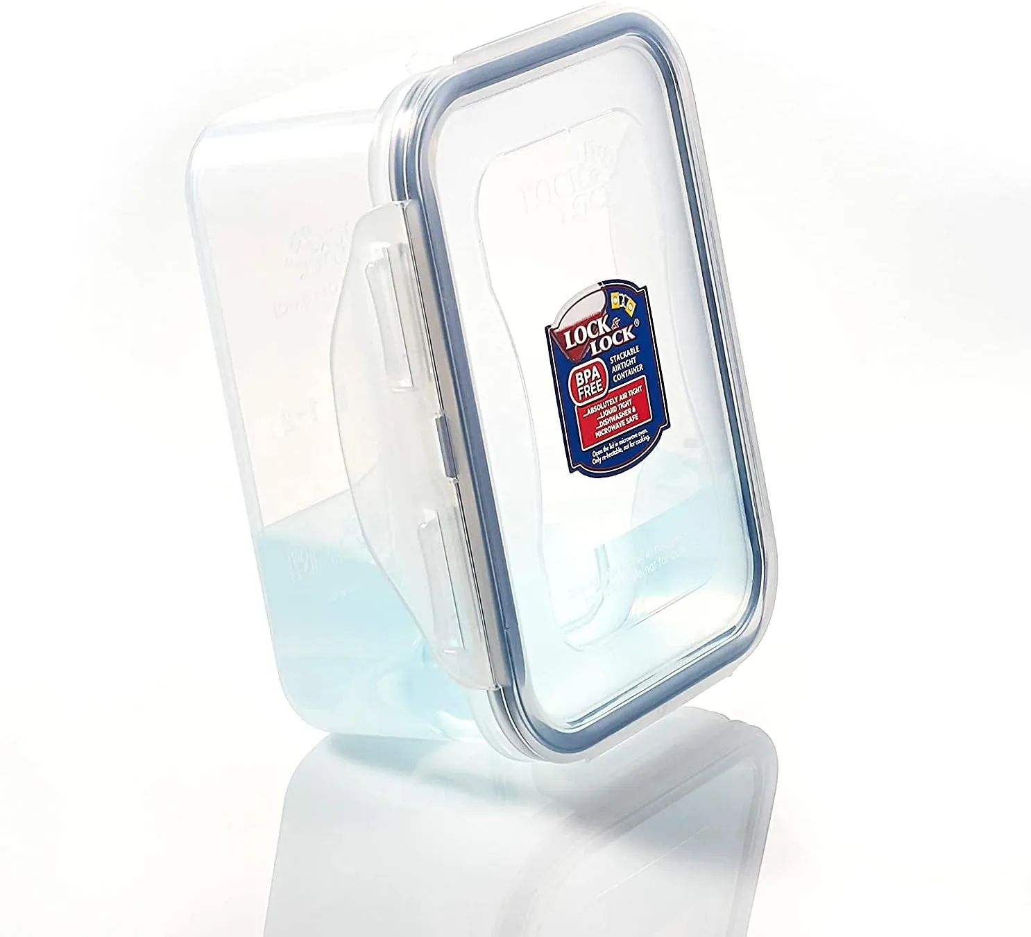 LOCK & LOCK Easy Essentials Food Storage lids/Airtight containers, BPA Free, Rectangle-88 oz-for Rice, Clear