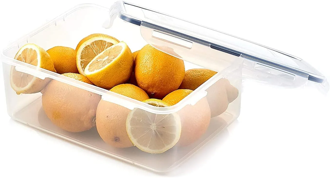 LOCK & LOCK Easy Essentials Food Storage lids/Airtight containers, BPA Free, Rectangle-88 oz-for Rice, Clear